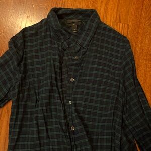 JCrew Navy/Green button down shirt.